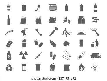 waste icon set