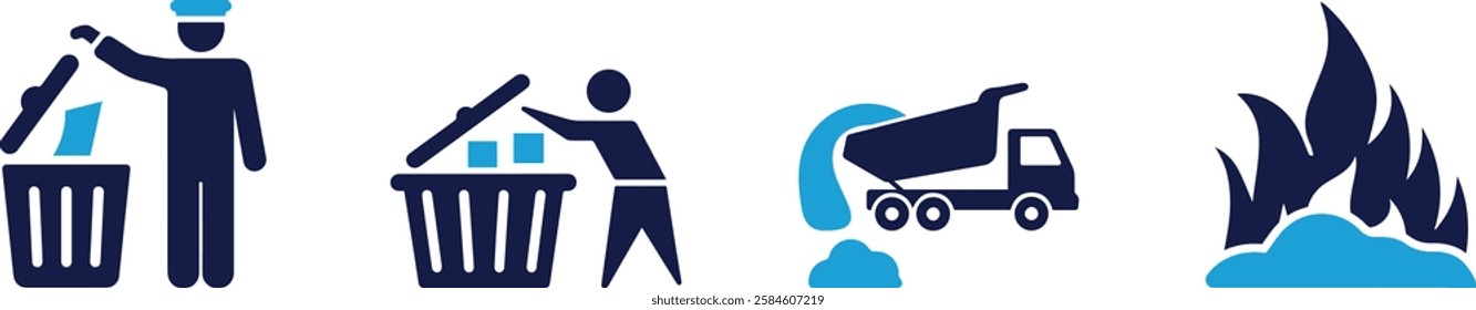 Waste icon set litter, trash, You can easily change the color