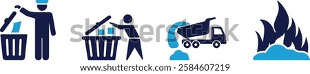 Waste icon set litter, trash, You can easily change the color
