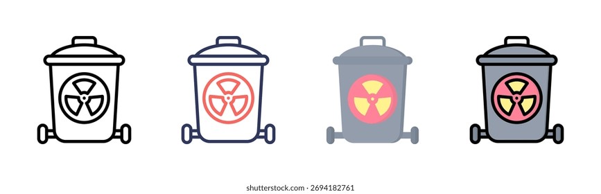 Waste icon set multiple style collection