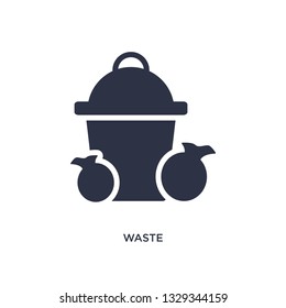 waste icon. Simple element illustration from ecology concept. waste editable symbol design on white background. Can be use for web and mobile.