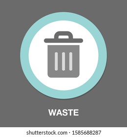 waste icon - trash bin, garbage can