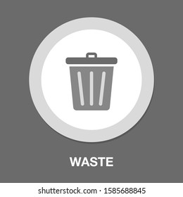 waste icon - trash bin, garbage can