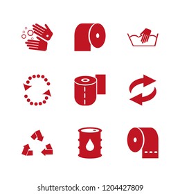 waste icon. waste vector icons set wash hands, recycle sign, hand washing and oil barrel