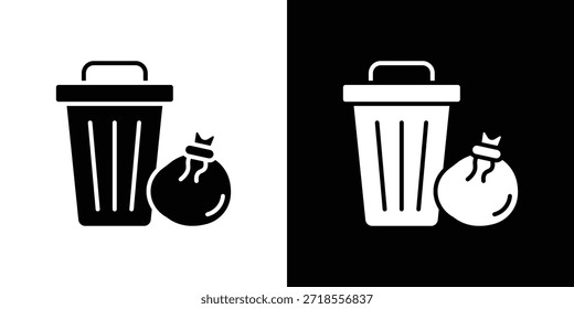 Ilustración vectorial de iconos de residuos - iconos de vectores de estilo negro de alta calidad