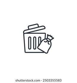 icono de residuos. Vector. Trazo editable. signo de estilo lineal para uso Diseño web, logotipo. Ilustración de símbolo.