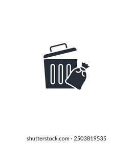 waste icon. vector.Editable stroke.linear style sign for use web design,logo.Symbol illustration.