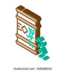 waste leakage from barrel isometric icon vector. waste leakage from barrel sign. isolated symbol illustration