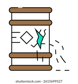waste leakage from barrel line icon vector. waste leakage from barrel sign. isolated symbol illustration