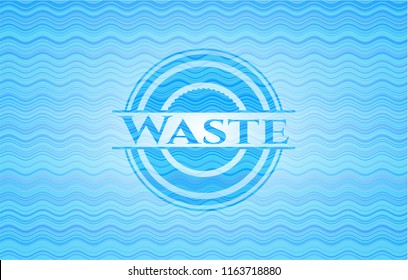 Waste light blue water style emblem.