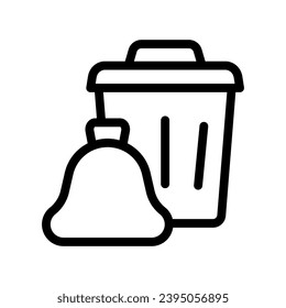 gráfico vectorial de ilustración de icono de línea de desecho. Ilustración de elemento simple gráfico vectorial, adecuado para aplicaciones, sitios web y presentaciones aisladas en fondo blanco