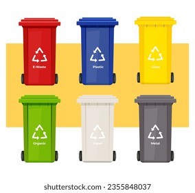 Waste Management - Bin Color Codes - Icon as EPS 10 File