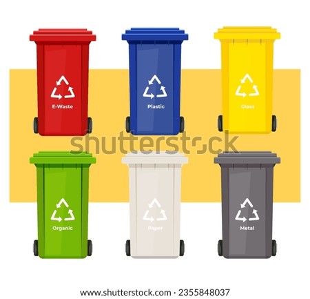 Waste Management - Bin Color Codes - Icon as EPS 10 File