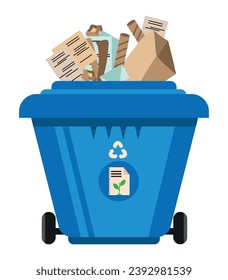 waste management in carton bin vector isolated