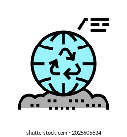 Abfallbewirtschaftungsfarbensymbol, Vektorgrafik. Abfallbewirtschaftungszeichen. einzelne Symbolillustration