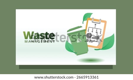 waste management concept. modern clean style screen size template for web or presentation vector illustration