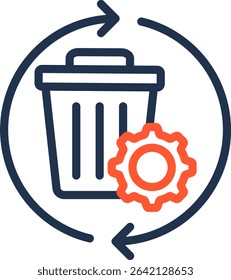 Waste Management Icon Color Line Vector Illustration