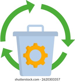 Waste Management Icon Flat Vector Illustration