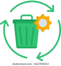 Waste Management Icon Flat Vector Illustration