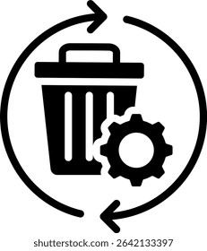 Waste Management Icon Glyph Vector Illustration