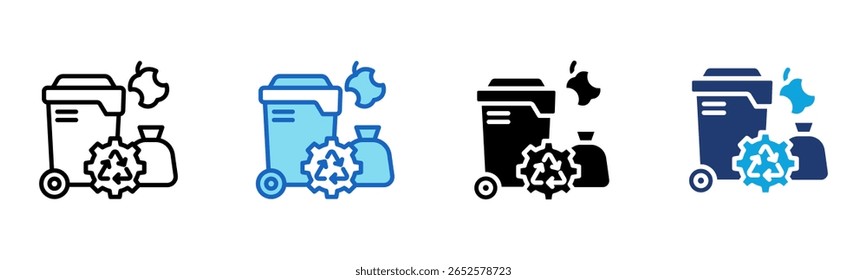 Waste Management icon Multi Style Vector Illustration