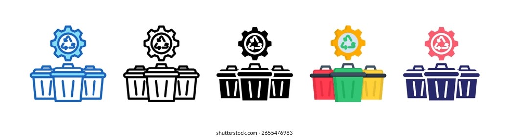 Waste Management Icon Multiple Style Set Collection.