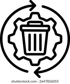 Waste Management Icon Outline Vector Illustration