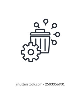 waste management icon. vector.Editable stroke.linear style sign for use web design,logo.Symbol illustration.