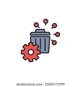 waste management icon. vector.Editable stroke.linear style sign for use web design,logo.Symbol illustration.