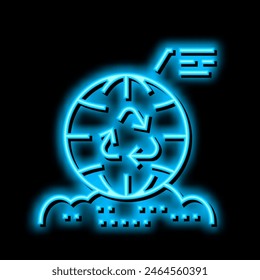 waste management neon light sign vector. waste management illustration