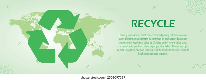Waste management and recycling banner, 3R concept, reduce, reuse, recycle, save the earth and nature, go green, environment day, eco friendly, prevent pollution, copy space for text