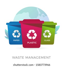 Waste Management Recycling Garbage Sorting Icon Stock Vector (Royalty ...