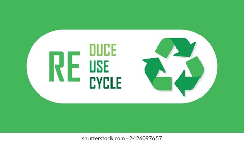 Waste management sign, 3r concept, reduce, reuse, recycle, save the earth and nature, go green banner, environment day, eco friendly