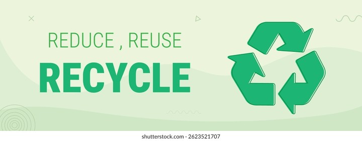 Waste management sign, 3r concept, reduce, reuse, recycle, save the earth and nature, go green banner, environment day, eco friendly