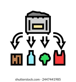 gestión de residuos clasificación de residuos icono de color Vector. gestión de residuos clasificación de residuos signo. ilustración de símbolo aislado