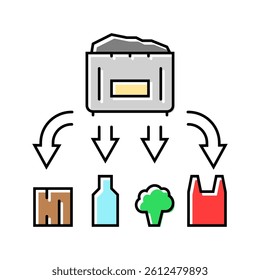 waste management waste sorting color icon vector. waste management waste sorting sign. isolated symbol illustration