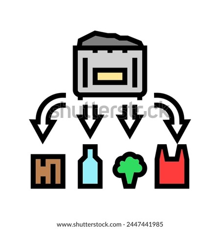 waste management waste sorting color icon vector. waste management waste sorting sign. isolated symbol illustration