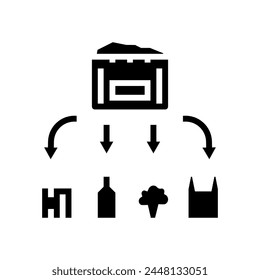 waste management waste sorting glyph icon vector. waste management waste sorting sign. isolated symbol illustration