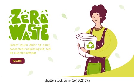 Waste management, sustainable lifestyle flat vector illustration