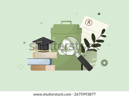 Waste management training. Environmental Education. Learning recycling. Waste management concept. Employee recycling training. Zero waste workshop. Flat style. Vector illustration