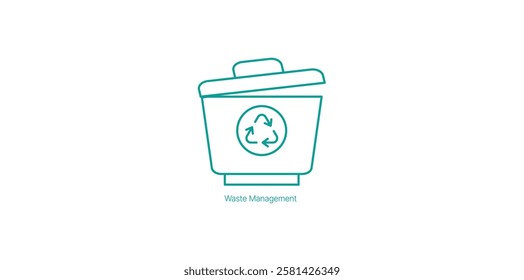 Waste Management Vector Icon for Eco-Friendly Disposal and Recycling