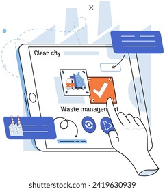 Waste management. Vector illustration. Ecologically responsible choices include mindful waste management and recycling Clean living involves embracing sustainable waste management approaches