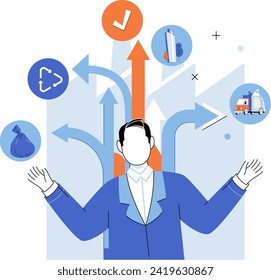 Waste management. Vector illustration. Waste management plays vital role in preserving our environment Recyclable materials should be kept separate from non-recyclable waste The separation waste