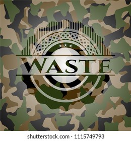 Waste on camouflaged texture
