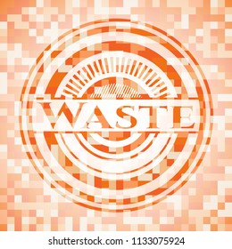 Waste orange mosaic emblem