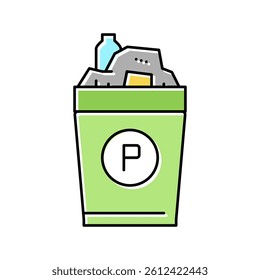 waste plastic color icon vector. waste plastic sign. isolated symbol illustration