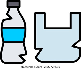 Residuos de plástico Nuevo Vector de diseño de iconos creativos
