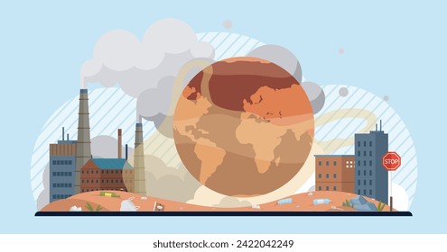 Waste pollution vector illustration. The improper handling waste exacerbates environmental problems and social inequalities Waste management strategies should prioritize ecological sustainability