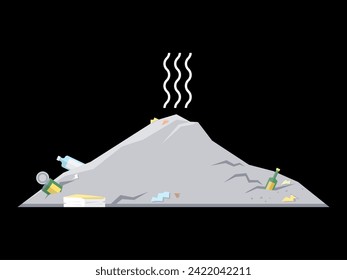 Waste pollution vector illustration. Reuse is effective solution to minimize waste and reduce pollution Hazardous waste requires special handling to prevent environmental contamination