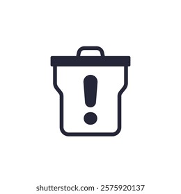 waste problem icon with a trash bin